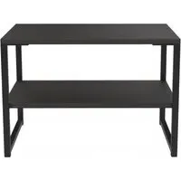 Diego Lamp Table with Shelf - Black, Particle Wood