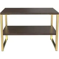 Diego Lamp Table with Shelf - Copper, Particle Wood