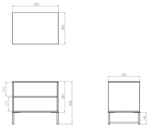 Diego Midi Bedside Table - Black