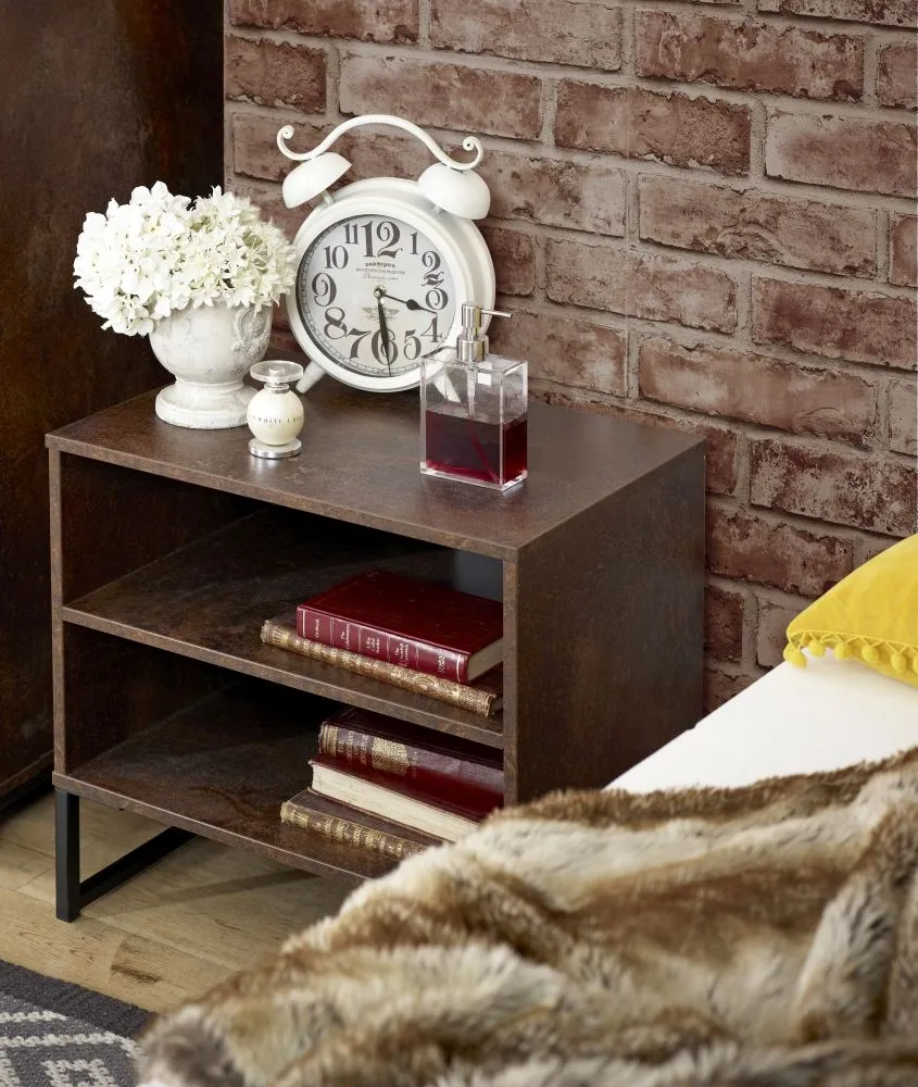 Diego Midi Bedside Table - Copper and Black