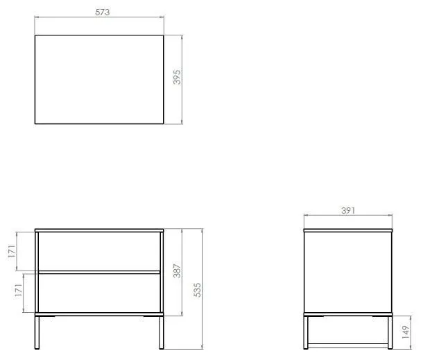 Diego Midi Bedside Table - Copper and Black