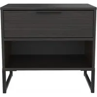 Diego Midi Bedside Table with Drawer - Black