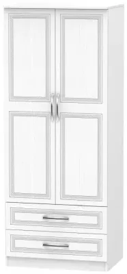 Dorset 2 Door 2 Drawer Double Wardrobe - White