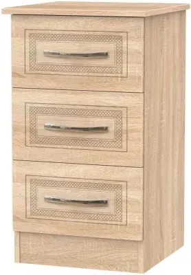 Dorset 3 Drawer Bedside Cabinet - Oak Effect image