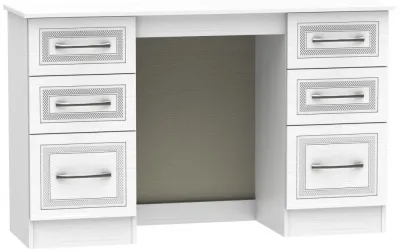 Dorset 6 Drawer Double Dressing Table - White