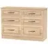 Dorset 6 Drawer Midi Chest - Oak Effect
