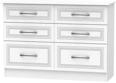 Dorset 6 Drawer Midi Chest - White
