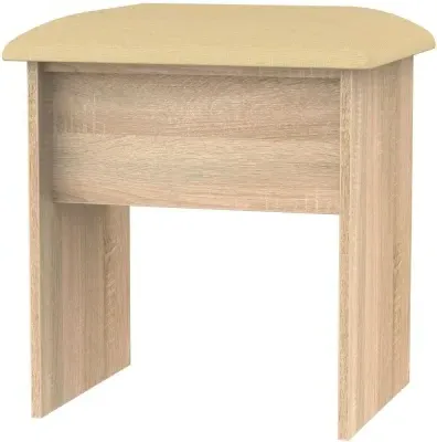 Dorset Oak Effect Padded Dressing Stool - Bardolino image