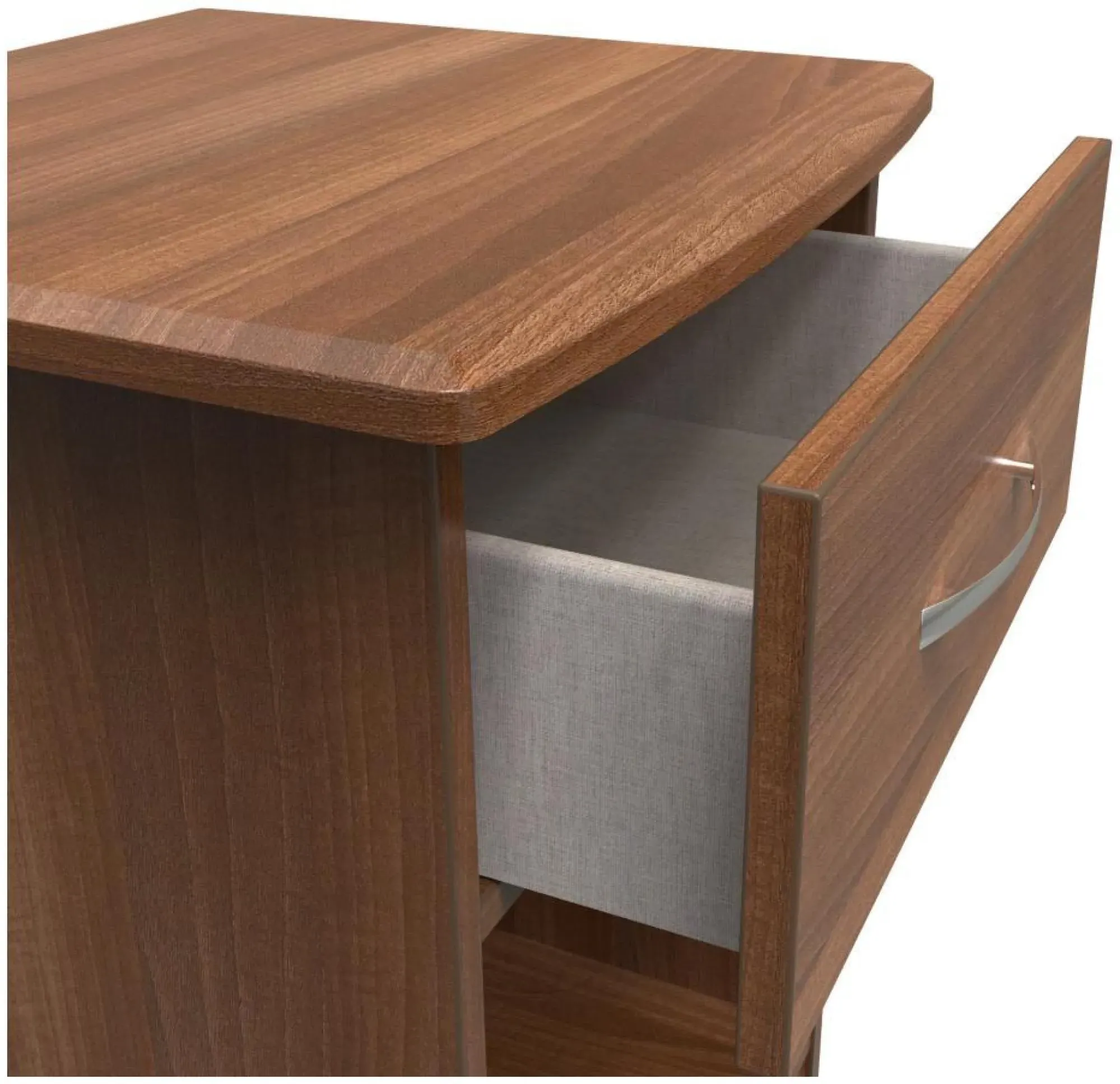 Eve 1 Drawer Bedside Cabinet - Walnut