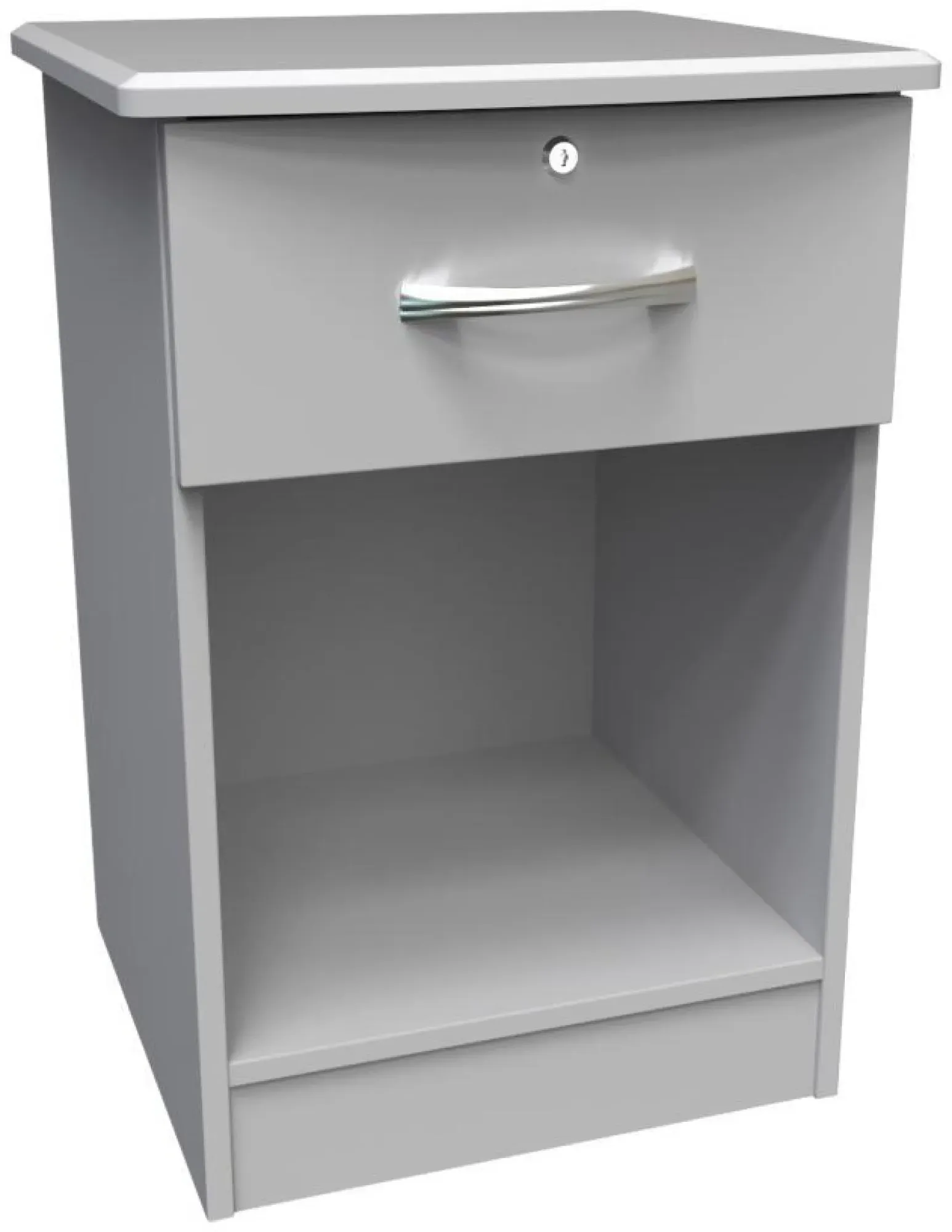 Eve 1 Drawer Bedside Table with Lock - Grey