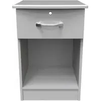 Eve 1 Drawer Bedside Table with Lock - Grey