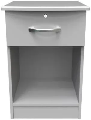 Eve 1 Drawer Bedside Table with Lock - Grey image