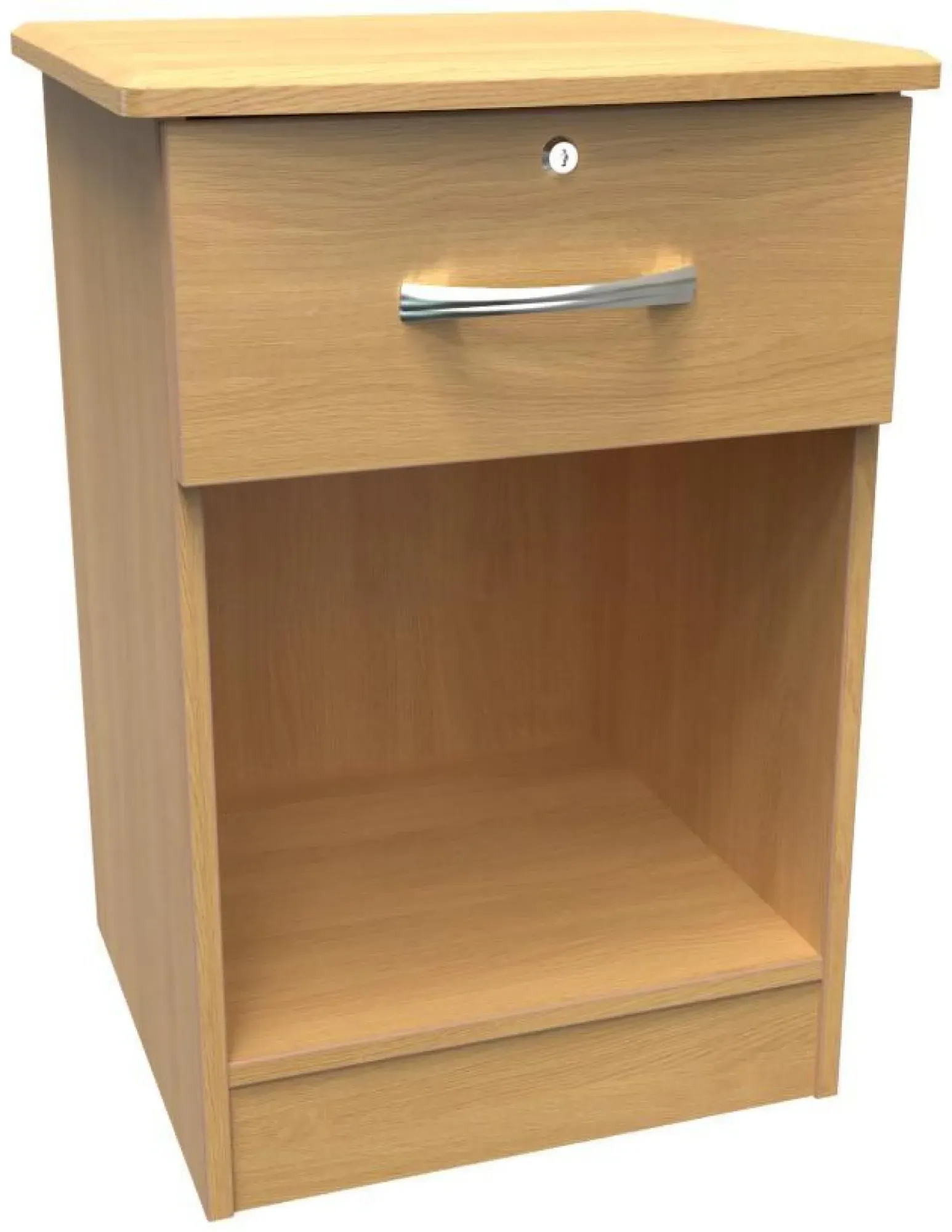Eve 1 Drawer Bedside Table with Lock - Oak