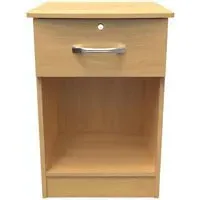 Eve 1 Drawer Bedside Table with Lock - Oak