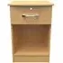 Eve 1 Drawer Bedside Table with Lock - Oak