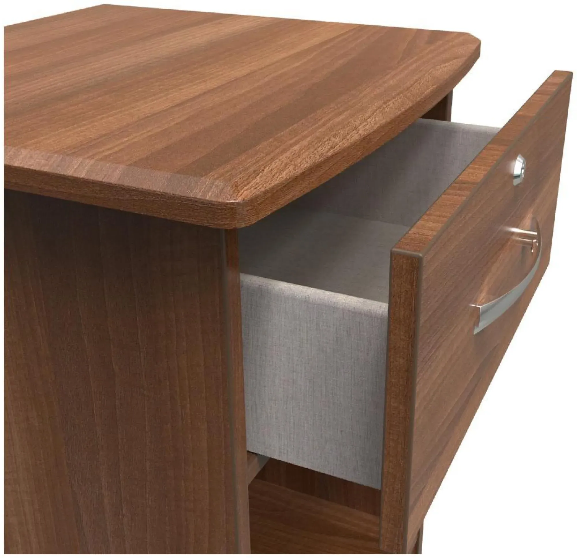 Eve 1 Drawer Bedside Table with Lock - Walnut