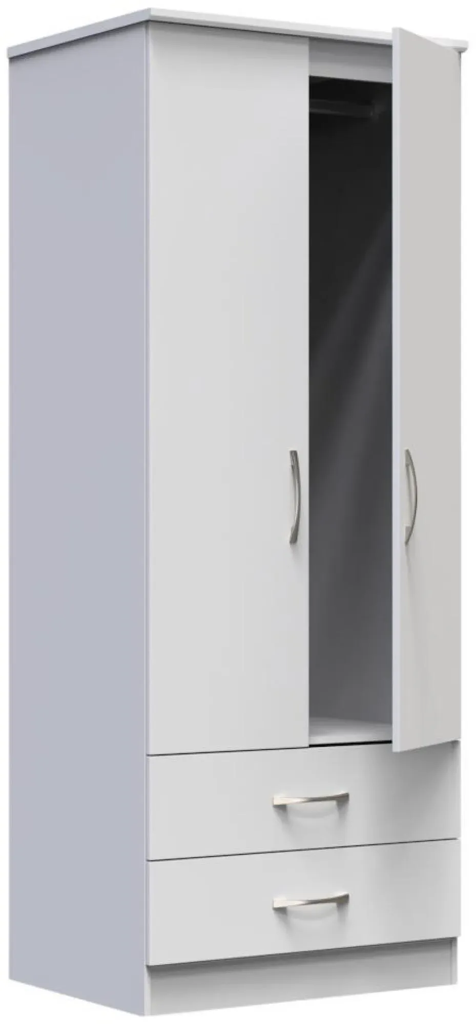 Eve 2 Door 2 Drawer Double Wardrobe - Grey