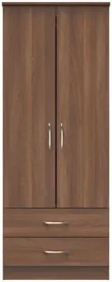 Eve 2 Door 2 Drawer Double Wardrobe - Noche Walnut image