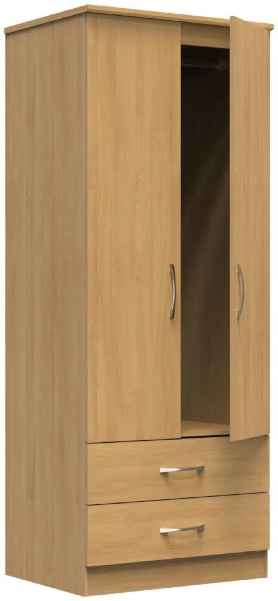 Eve 2 Door 2 Drawer Double Wardrobe - Oak