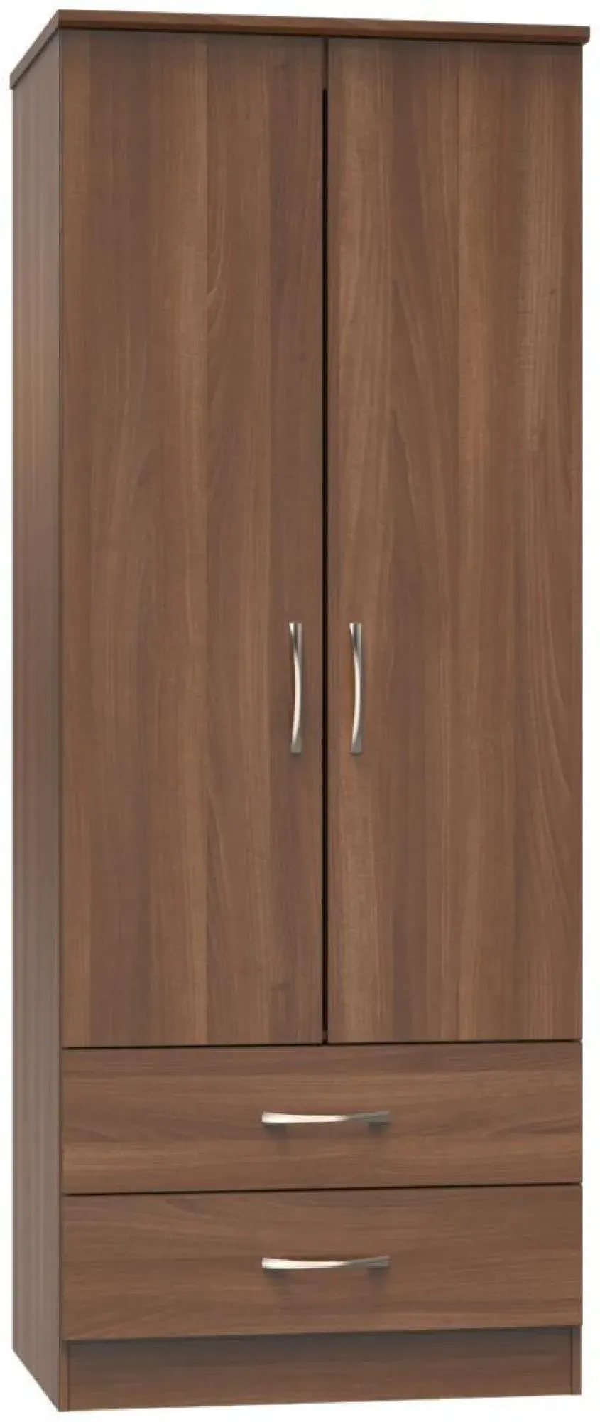 Eve 2 Door 2 Drawer Double Wardrobe - Walnut