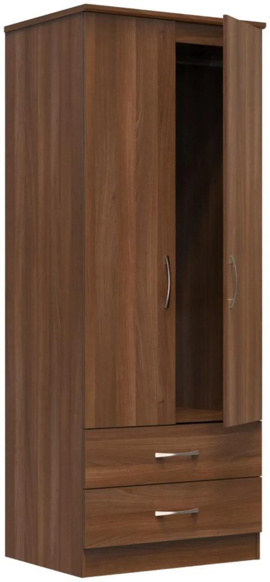 Eve 2 Door 2 Drawer Double Wardrobe - Walnut