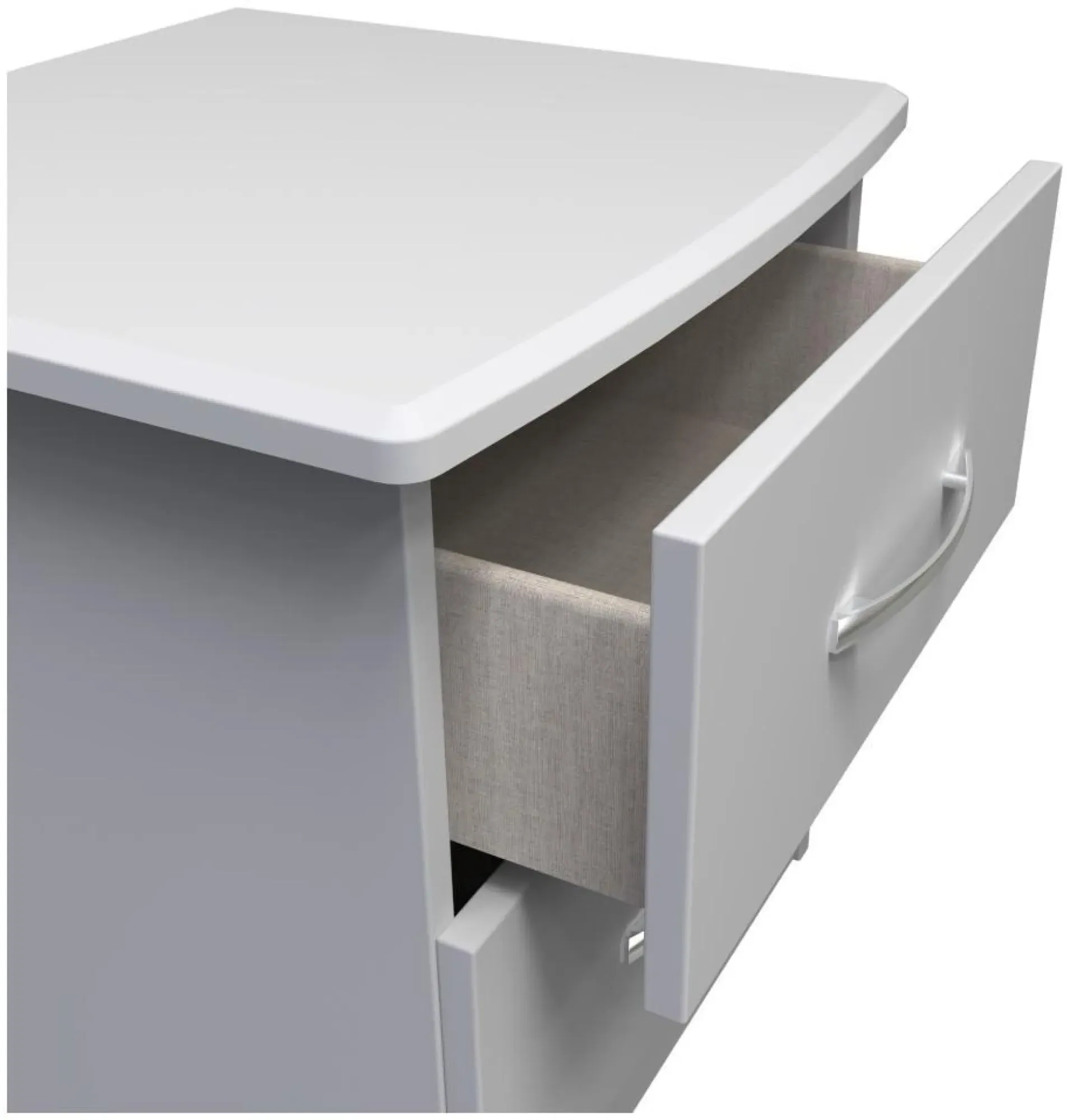 Eve 2 Drawer Bedside Cabinet - Grey