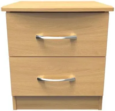 Eve 2 Drawer Bedside Cabinet - Oak