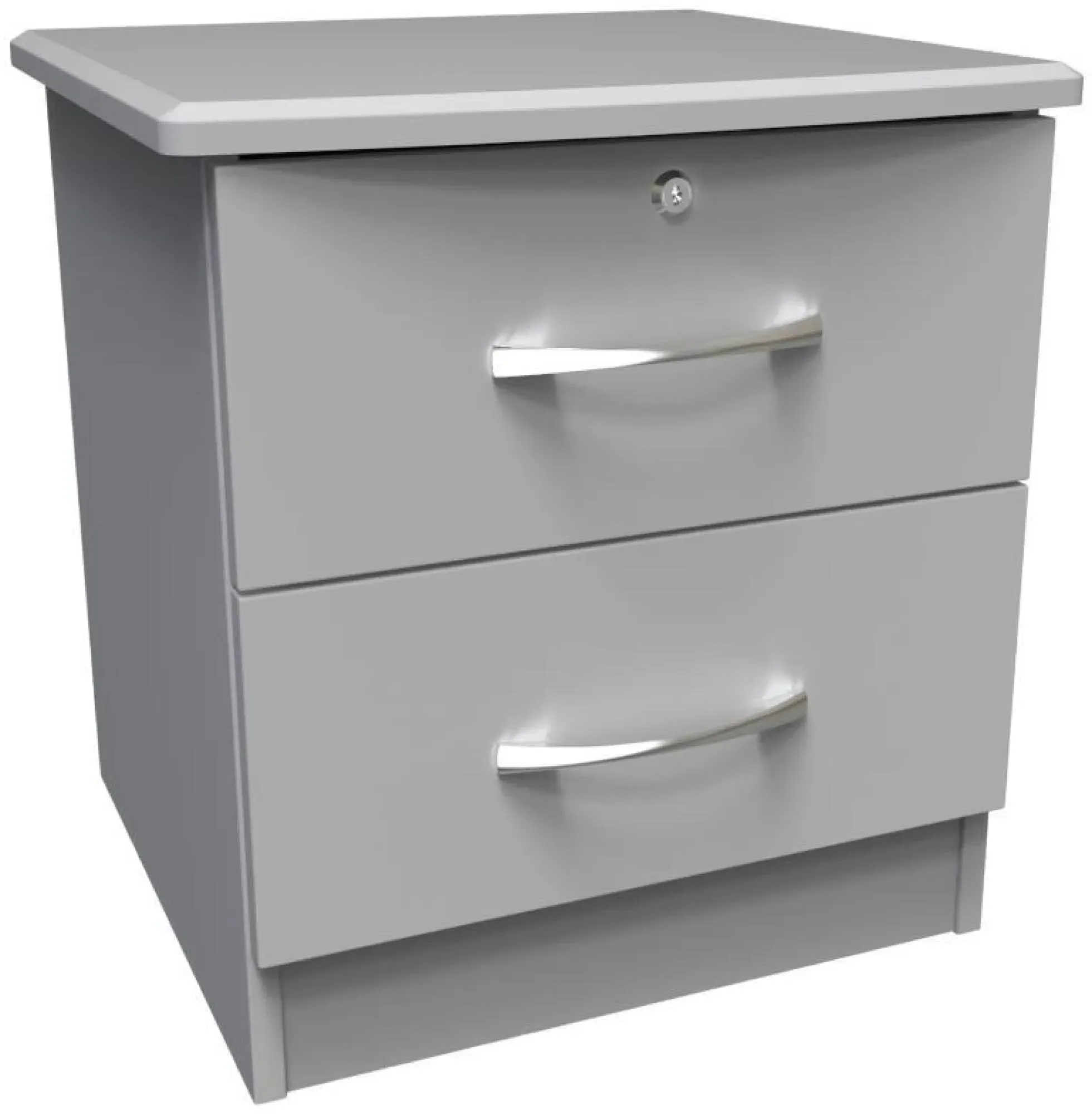 Eve 2 Drawer Bedside Cabinet with Lock - Grey