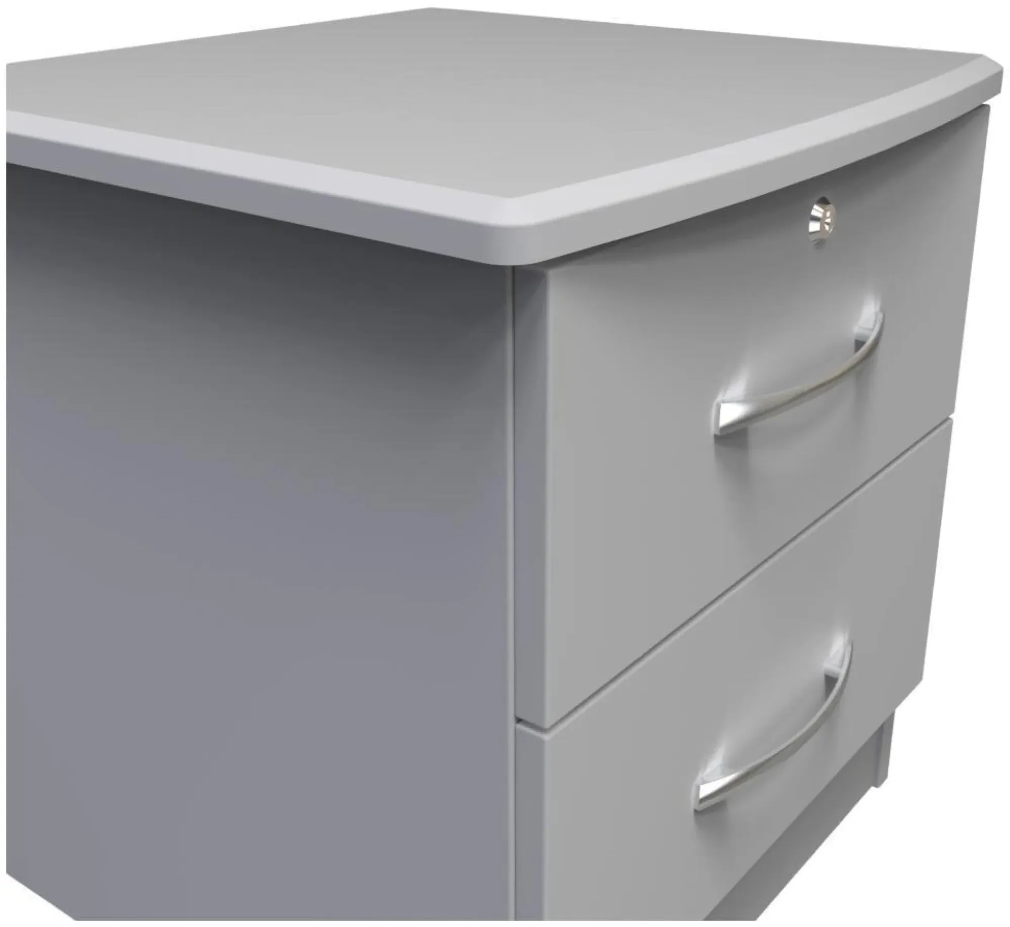 Eve 2 Drawer Bedside Cabinet with Lock - Grey
