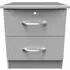 Eve 2 Drawer Bedside Cabinet with Lock - Grey