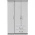 Eve 3-Door Triple Wardrobe with Storage - Grey