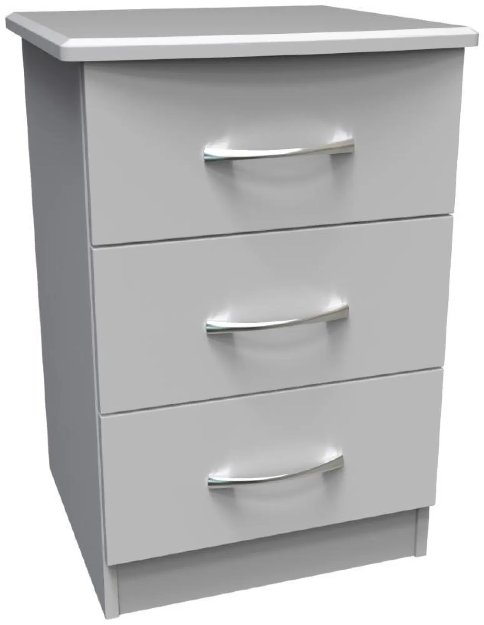 Eve 3 Drawer Bedside Cabinet - Grey