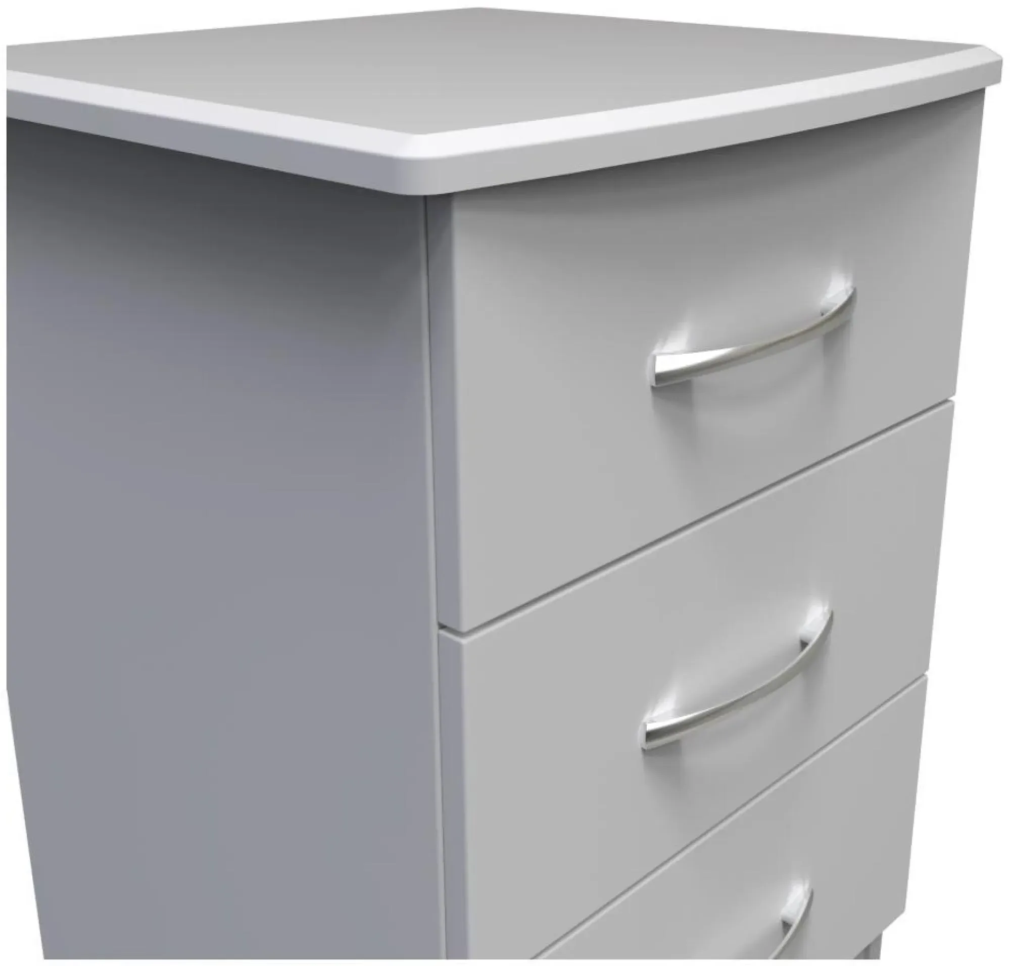 Eve 3 Drawer Bedside Cabinet - Grey