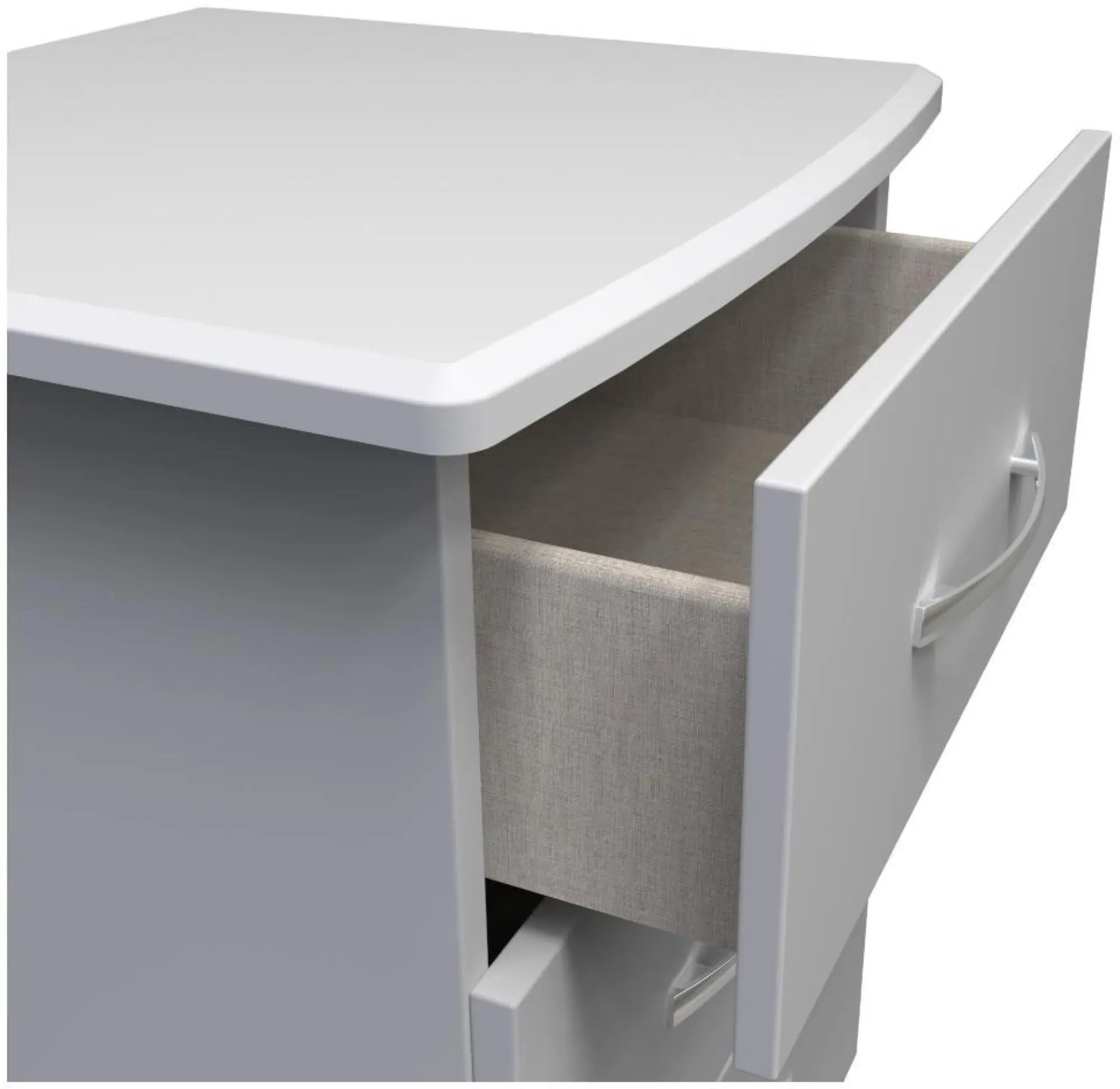 Eve 3 Drawer Bedside Cabinet - Grey