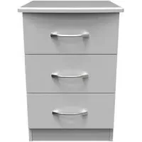 Eve 3 Drawer Bedside Cabinet - Grey