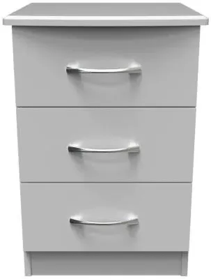 Eve 3 Drawer Bedside Cabinet - Grey image