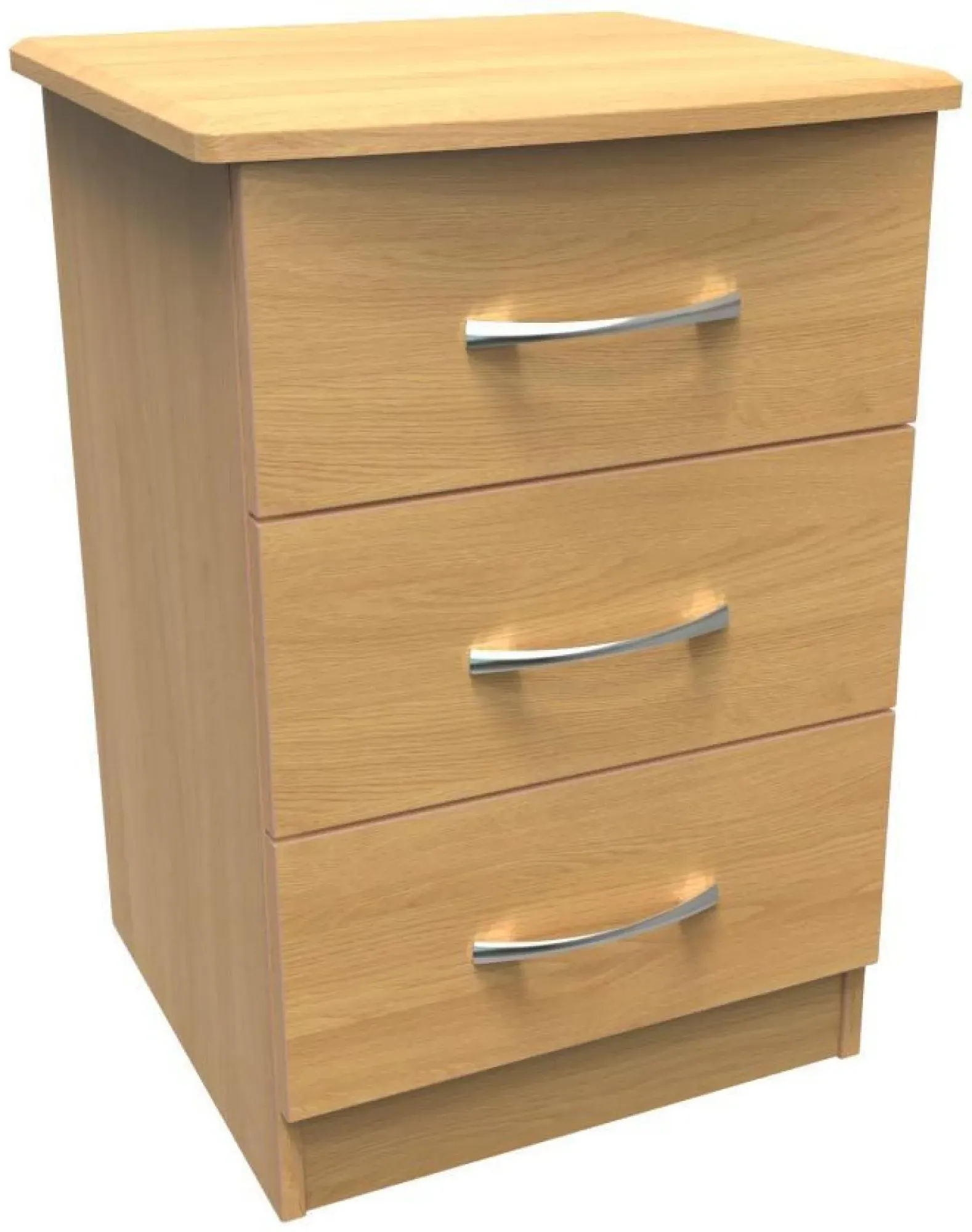 Eve 3 Drawer Bedside Cabinet - Oak