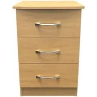 Eve 3 Drawer Bedside Cabinet - Oak