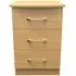 Eve 3 Drawer Bedside Cabinet - Oak