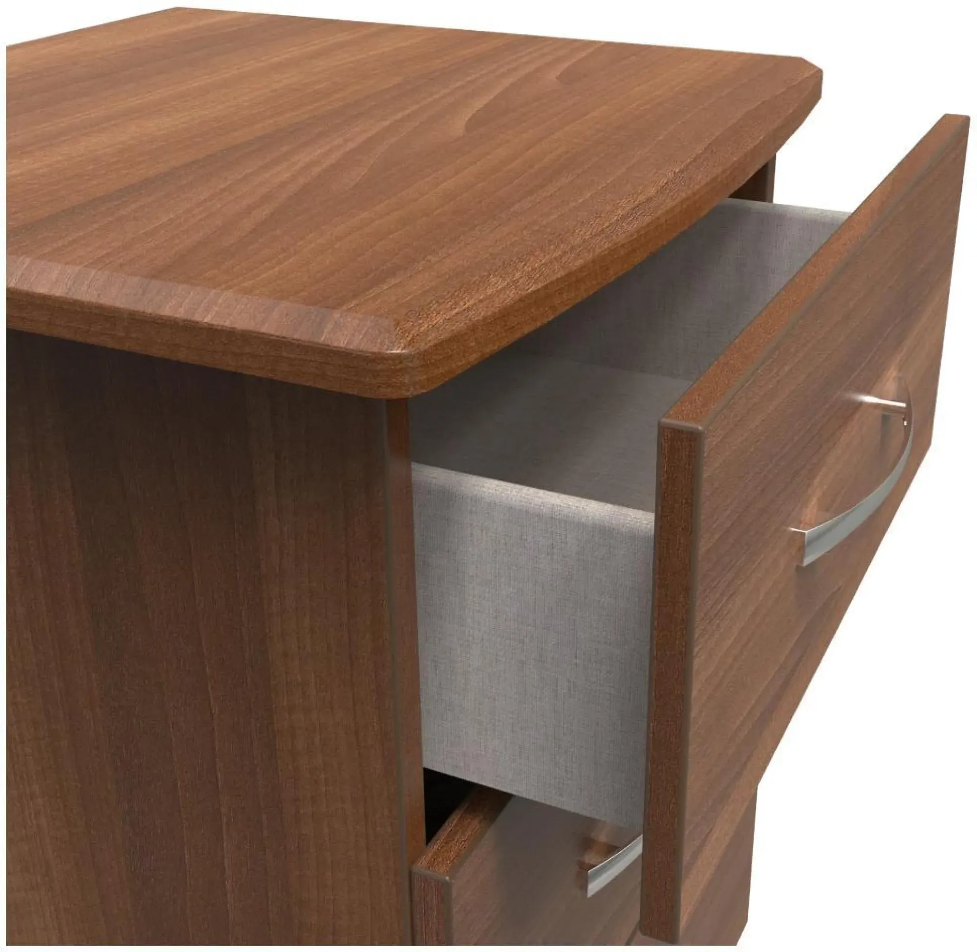 Eve 3 Drawer Bedside Cabinet - Walnut