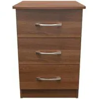 Eve 3 Drawer Bedside Cabinet - Walnut