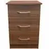 Eve 3 Drawer Bedside Cabinet - Walnut