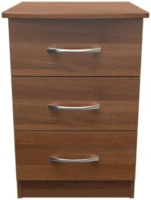 Eve 3 Drawer Bedside Cabinet - Walnut