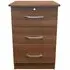 Eve 3 Drawer Bedside Cabinet with Lock - Walnut