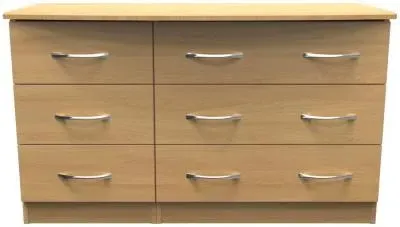Eve 6 Drawer Midi Dresser - Oak