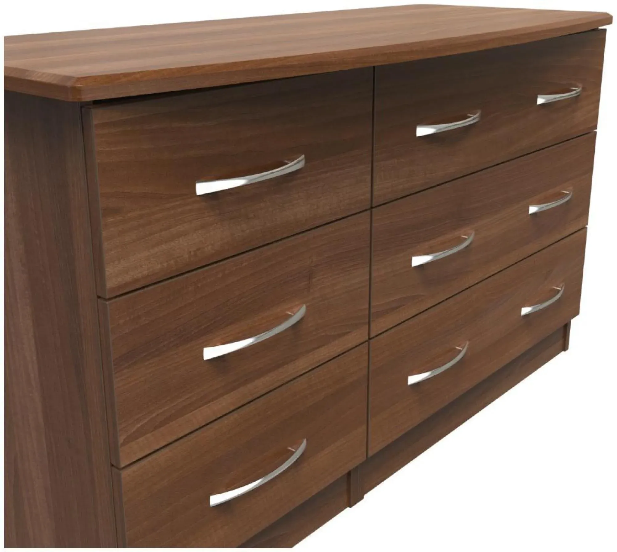 Eve 6 Drawer Midi Dresser - Walnut