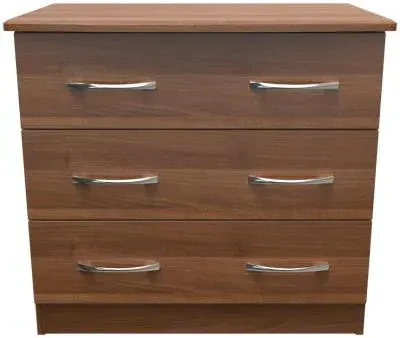 Eve Small 3 Drawer Chest - Walnut