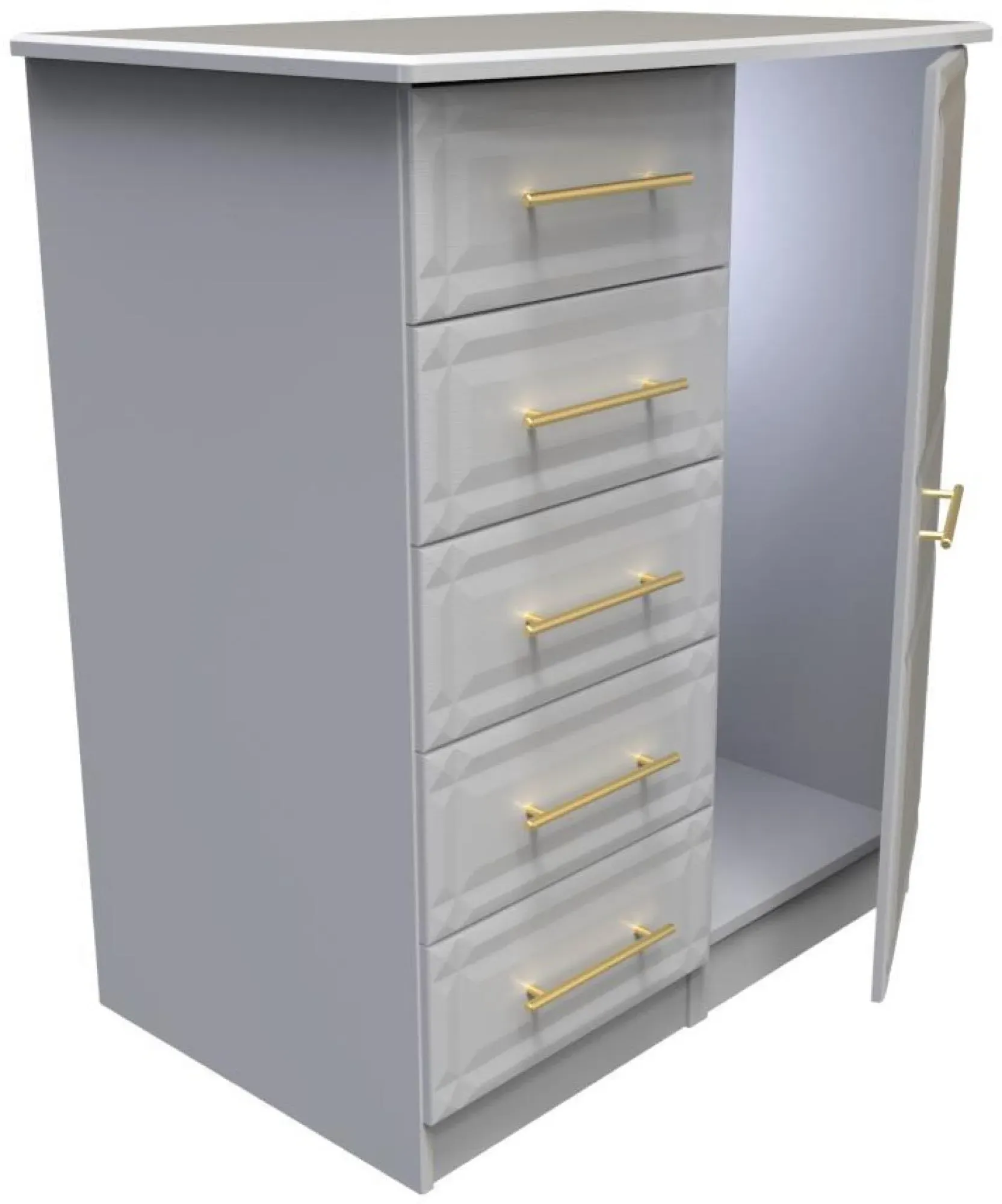 Faye 1 Door Midi Wardrobe - Grey