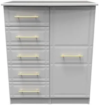 Faye 1 Door Midi Wardrobe - Grey image