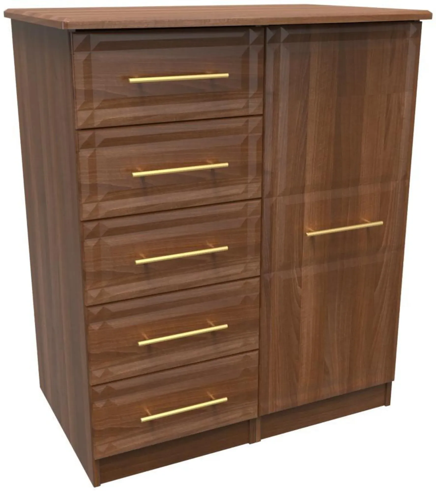 Faye 1 Door Midi Wardrobe - Walnut